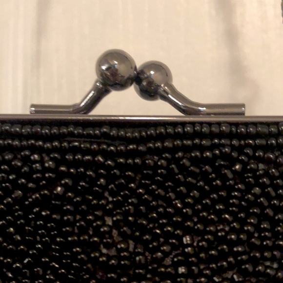 pinkStix Small Black Beaded Evening Bag, Wristlet, Unique,  7”x 5” approx - Picture 4 of 7